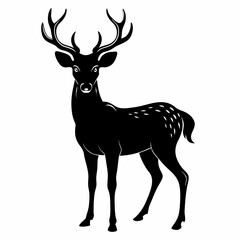 Canvas Print - Deer Black Black silhouette