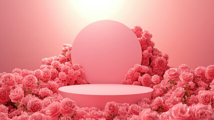 Wall Mural - Pink Rose Podium.