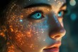 © julija - futuristic female ai portrait iridescent circuitry patterns and empathetic expression