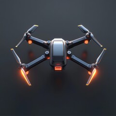 Wall Mural - 3D Drone Icon: Aerial Vehicle for Photos and More Illustration Logo