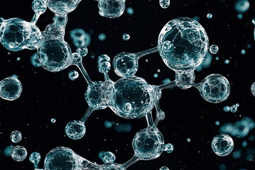 Abstract of molecular structure of water bubbles.