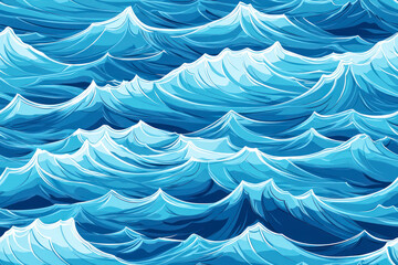 Sea wave pattern background. Ocean wave shape pattern. Water line background. Seamless marine decoration pattern background.