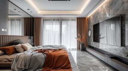 Sticker - Modern Minimalist Bedroom Interior Design