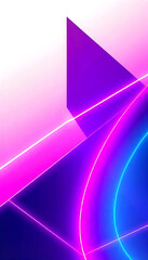 Minimalist abstract shapes with glowing gradients and neon light trails