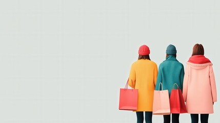 Sticker - black friday shopping concept black friday shopping spree, limited time deals, clean layout, flat de