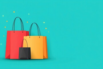 Wall Mural - black friday shopping concept minimalist black friday sale, bold price cut icons, simple shopping ba