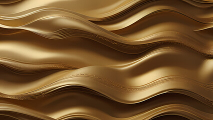 Wall Mural - abstract background filled with soft, fluid waves of golden gradients, blending seamlessly from light to deep gold