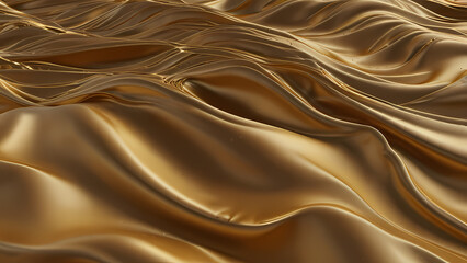 Wall Mural - abstract background filled with soft, fluid waves of golden gradients, blending seamlessly from light to deep gold