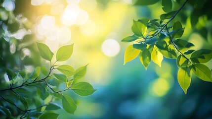 Poster - Defocused or blur with bokeh background of garden trees in sunny day : Generative AI
