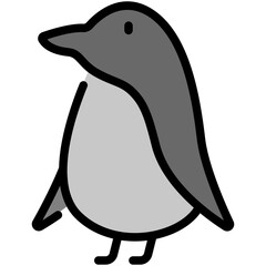 Wall Mural - penguin filled line icon