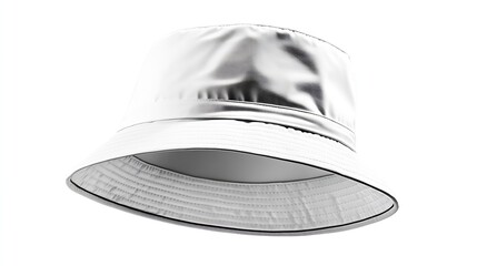 white bucket hat Isolated on a white background : Generative AI