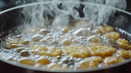 Wall Mural - Frying Food in Hot Oil