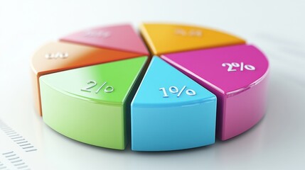Leinwandbilder - A professional presentation slide featuring a colorful 3D pie chart representing market share distribution, with labels and percentages clearly visible on a white background.