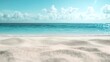 © The Little Hut - Beautiful white sandy beach with blur sky as holiday summer background Panorama of tropical beach with white sand and turquoise water Travel summer holiday background concept : Generative AI