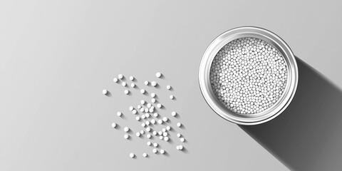 Poster - A jar of nonpareils with a metal lid, positioned on a plain surface, sweets illustration art