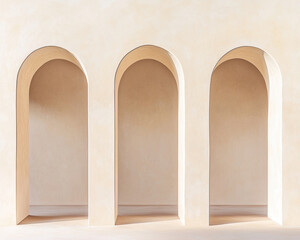 Canvas Print - Arches in Beige Wall.