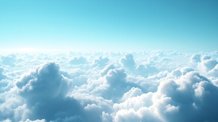 Wall Mural - blue sky with some clouds view over the clouds light background : generative ai