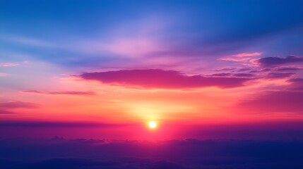 Poster - Sunset sky with colorful sunrise in the morning : Generative AI