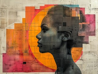 Wall Mural - Abstract Portrait with