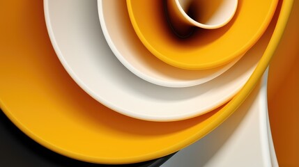 Wall Mural - abstract background with overlapping circles in shades of yellow, white and black.