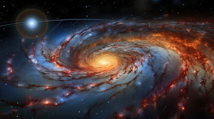 Wall Mural - A swirling galaxy of stars and gas, with a bright core and a dark, dusty outer edge.
