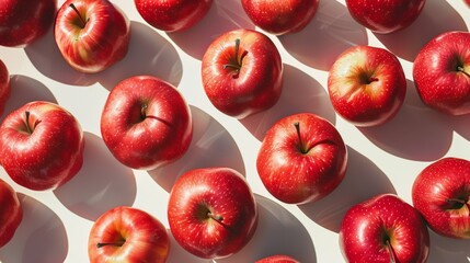 Patterned Arrangement of Red Apples