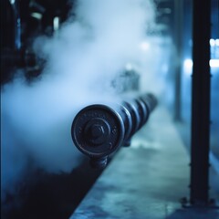 Pipes – Macro Shot of Steam Emitting from a Valve Pipe Offering a Gritty Industrial Feel