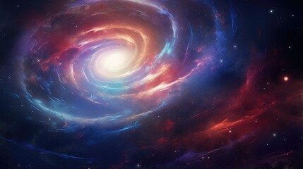 Wall Mural - A swirling nebula of vibrant colors fills the vast expanse of space, creating a mesmerizing spectacle of cosmic beauty.