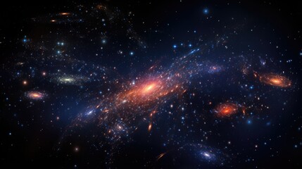 Wall Mural - A stunning view of the cosmos, filled with swirling galaxies and twinkling stars.