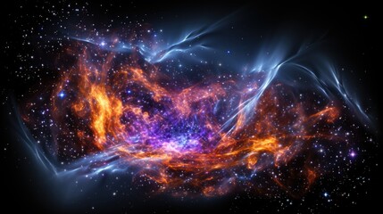 Wall Mural - A stunning cosmic landscape with vibrant nebulas and twinkling stars.