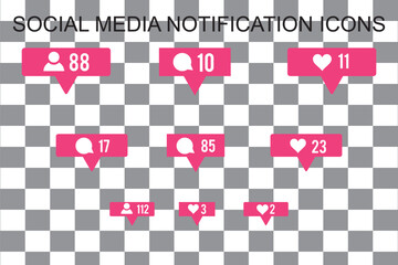 Wall Mural - social media notification icon vector