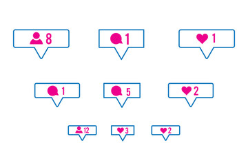 Wall Mural - social media notification icon vector