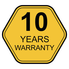 Wall Mural - Ten years warranty icon, badge seal guarantee certificate customer sign, stamp vector illustration