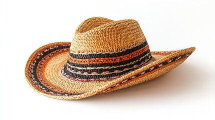 One Mexican sombrero hat isolated on white : Generative AI