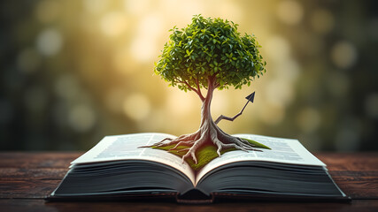 Tree Growing from Open Book with Graph Roots