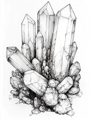 Canvas Print - Coloring books for adults, crystals reminiscent of geometric patterns, natural stoneS