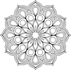 Wall Mural - Mandala silhouette illustration vector .