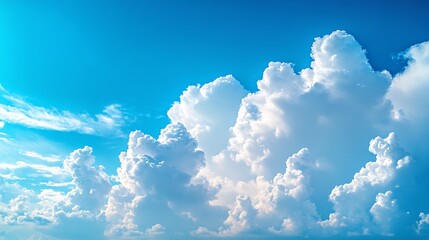 Wall Mural - beautiful view of bright blue sky with thick and thin white clouds jombangindonesia 11 june 2024 : g