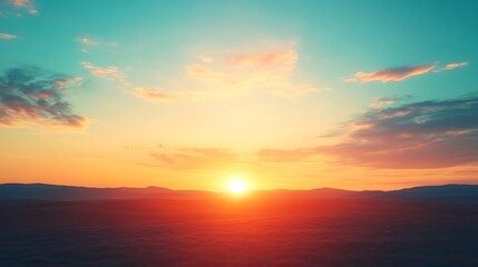 Poster - Sunset sky with colorful sunrise in the morning : Generative AI