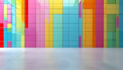 Wall Mural - vibrant abstract wall in bright tones with ample copy space for creative expressions and ideas