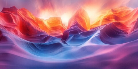 Canvas Print - Abstract Mountain Landscape