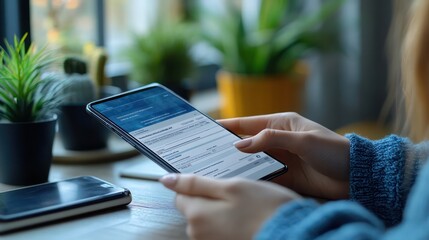 a person completing an online enrollment form for a course or program on their mobile phone, with a 