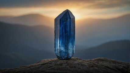 kyanite stone centered in aesthetic background