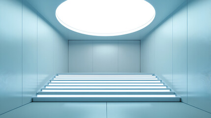 Wall Mural - Minimalist Modern Stairway with Circular Skylight