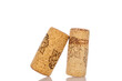 © Oleksandr - Two wine corks, macro, isolated on white background.