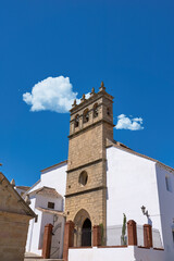 Church, town and outdoor architecture on vacation, Europe summer and historical culture on getaway. Landmark, Spain city and traditional buildings in destination, tourism and urban holiday in Ronda