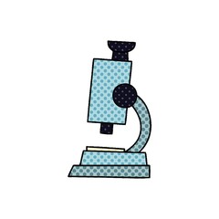 Sticker - comic book style cartoon of a science microscope