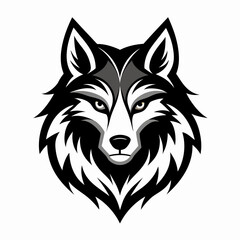 Wolf head logo style vector illustration on white background