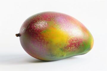 Canvas Print - A single mango fruit sits on a plain white surface