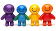 © VicPhoto - Smiling Colorful Figures Representing Happiness and Diversity